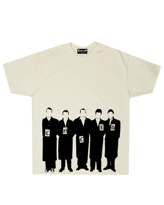 Men in Black T-Shirt [Beige]