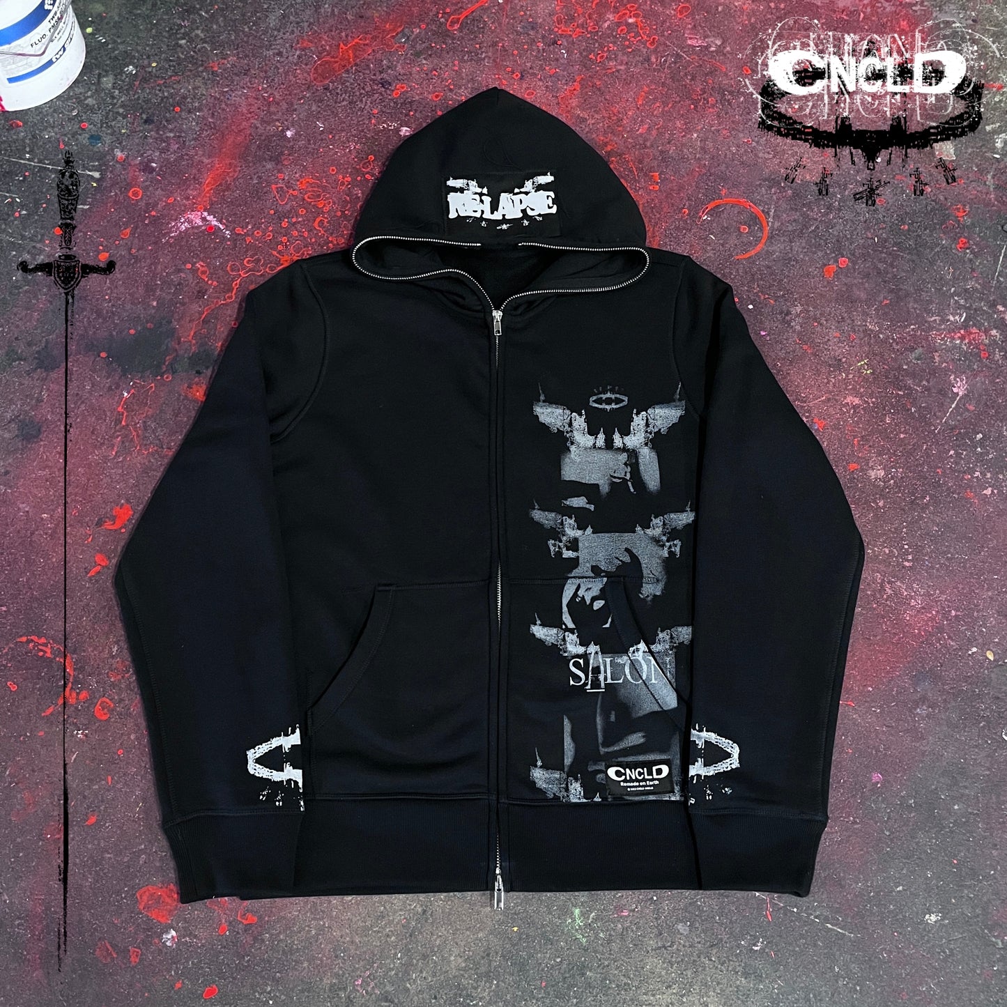 RELAPSE FULL ZIP HOODIE [Black]